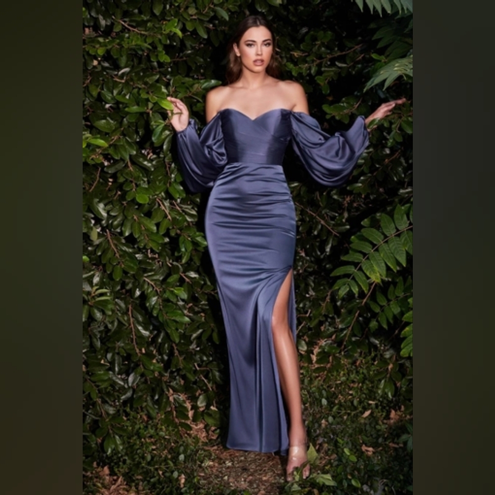 Elegant Off-Shoulder Satin Gown